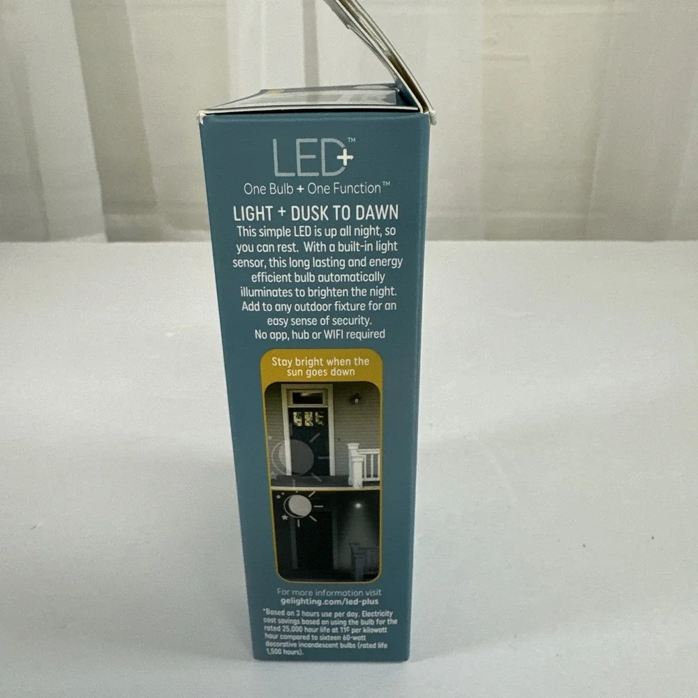 GE LED+ CA11 Dusk to Dawn Light Bulbs Automatic On/Off Outdoor Security New